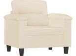 Vidaxl Poltrona Beige 60 Cm In Tessuto Microfibra