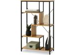 Mensola Stretta Grigore - Nero / Rovere