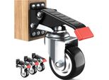 Kit Di Ruote Per Banchi Da Lavoro Spacekeeper, 400KG, Ruote Per Impieghi Gravosi, 3 Pollici, Per Banchi Da Lavoro, Macchine, 4 Pezzi, Nero.
