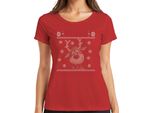 Maglietta Da Donna Merry Christmas Ugly Sweater Reindeer Christmas Gift, Rosso, Xl