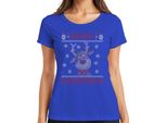Maglietta Da Donna Merry Christmas Ugly Sweater Reindeer Christmas Gift, Blu, Xl