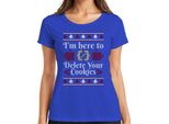 Computer Scientist Cookies Christmas Saying - Ugly Christmas Sweater Christmas Gift Ladies T-Shirt, Blu, 3XL