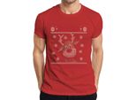Maglietta Da Uomo Merry Christmas Ugly Sweater Reindeer Christmas Gift, Rosso, Xl