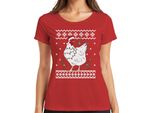 Cappello Di Natale Chicken Friends - Maglietta Da Donna Con Maglione Natalizio, Rosso, 3XL