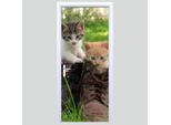 Adesivo Per Porta "Gattino Con Gli Stivali"", Tessuto, 182PD"