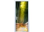 Adesivo Per Porte In Tessuto Del Sentiero Della Foresta Di Bambù 545PD