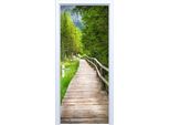 Adesivo Per Porta In Tessuto Sentiero Forestale In Assi 548PD