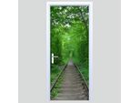 Adesivo Per Porta In Tessuto Vecchie Tracce Nella Foresta 350PD