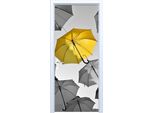 Adesivo Per Porta In Tessuto Con Ombrello Giallo 479PD