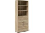 Dmora Credenza Valsesia 40X89X221.5H Cm Marrone Quercia, Apertura Battente 2 Ante