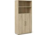 Dmora Credenza Saotome 40X89X186H Cm Marrone Quercia, Apertura Battente 5 Vani