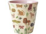 Tazza In Melamina Rice - Motivo Giungla Rosa 160Ml