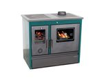 Kaminofen mit Backfach und Herdplatte 4050 Lotus Classic Grün Holzofen 11 kW Holz Ofen Mehrfachbelegung Kamin Heizofen Küchenherd