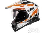 LS2 MX702 Casco Da Motocross Pioneer Ii Namib, Bianco/Arancio, L (59/60)