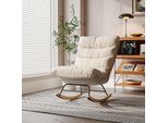 Cdglobal Sedia A Dondolo Da Giardino Sedia A Dondolo Da Soggiorno Sedia Relax Con Imbottitura Per Giardino, Camera Da Letto, Soggiorno, Angolo, Veranda