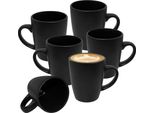1.04 Tazza Da Caffè / Tazza 330Ml In Porcellana - Set Di 6 - Colore: Nero Opaco