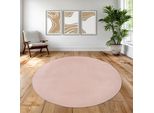 Tappeto Rosa Morbido E Accogliente Per Il Soggiorno, La Camera Da Letto, La Stanza Dei Bambini Dimensioni - 120 Cm Rotondo
