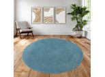 Tappeto Turchese Fresco E Moderno, Morbido E Di Facile Manutenzione Per Un Ambiente Accogliente Dimensioni - 120 Cm Rotondo
