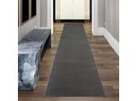 Tappeto Antracite Elegante, Morbido E Moderno, Di Facile Manutenzione, Con Elegante Design A Tinta Unita, Dimensioni - 80 X 300 Cm