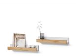 Livinity Mensola Da Parete Lorena, 60 X 10 Cm Set Di 2, Rovere Bianco/Dorato