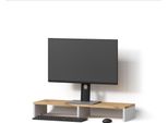 Livinity Supporto Per Monitor Lorena, 80 X 12 Cm, Rovere Bianco/Dorato