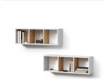 Livinity Mensola Da Parete Lorena, 90 X 30 Cm Set Di 2, Rovere Bianco/Dorato