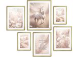 Poster Per Bambini Set Di 6 Gallery Horse Quote Beige Set 100X100