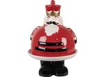 Clayre & Eef Decorazione Ciotola Schiaccianoci Ø 17X25 Cm Vetroceramica Rossa