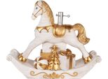 Cavalletto A Dondolo Per Albero Di Natale Clayre & Eef 73X21X61 Cm Materiale Ceramico Bianco