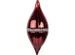 Guaina Natalizia Clayre & Eef Ø 8X18 Cm In Vetro Rosso