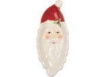 Clayre & Eef Ciotola Per Decorazioni Babbo Natale 11X25X3 Cm In Vetroceramica Bianca Babbo Natale