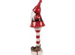 Clayre & Eef Decorazione Natalizia Statuetta Babbo Natale 7X7X23 Cm Ceramica Bianca Rossa