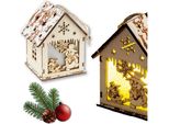 Lanterna Dell'avvento A Led In Legno Con Pupazzo Di Neve Per La Vigilia Di Natale Dei Bambini