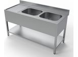Lavello Combisteel 2 Vasche A Destra Con Base In Acciaio Inox 1600X700X850Mm