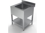 Lavello Combisteel A 1 Vasca Con Base In Acciaio Inox 700X700X850 Mm