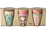 Set Di 6 Tazze Rice Melamina - Stampa Pavone E Fiori 160 Ml