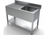 Lavello Combisteel 1 Vasca Destra In Acciaio Inox 1200X600X850Mm