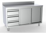 Armadio Da Lavoro Combisteel A 2 Ante E 3 Cassetti Con Alzata 1600X700X850Mm