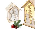 Lanterna Dell'avvento Per Bambini Con Pupazzo Di Neve - Casetta In Legno 16 Cm Per Rorate Con Una Lanterna Led