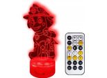 Paw Patrol Marshall 3D Lampada Notturna A Led + Telecomando