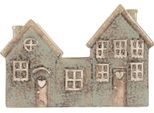 Clayre & Eef Portacandele House 22X9X15 Cm In Ceramica Verde