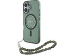 Guess Guhmp16Mhgcrelsa Iphone 16 Plus6.7 Zielony/Verde Custodia Rigida Iml Glitter Con Cinturino Perla Magsafe
