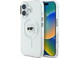 Karl Lagerfeld Klhmp16Mhlskih Iphone16 Plus 6.7 BiałY/Bianco Custodia Rigida Iml Metallo Karl Head Magsafe
