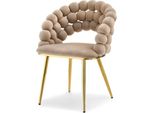 Sedia Da Pranzo Design Nahida - Beige / Oro