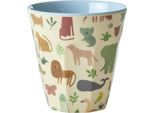 Tazza Media In Melamina Rice - Motivo Giungla Blu 250Ml