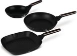 Set Di Padelle Antiaderenti Berlinger Haus (3 Pezzi) - Alluminio Forgiato, Titanpro, Induzione, Manico Ergonomico, Nero/Rosa, Collezione Black Rose