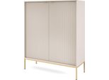 Selsey Vellore - Credenza A 2 Ante, Grigio Con Cornice Dorata, 104 Cm
