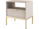 Selsey Vellore - Comodino Greige Con Struttura Dorata 54 Cm