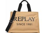 Replay Borsa A Tracolla Borsa Shopper Shoulder Bag Canvas - Beige