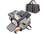 Petcute Pieghevole Borsa Trasportino Cane Gatto, Cassa, Rondella Trasportino Cane, Tracolla Espandibile Cani Gatti, Aperta Su 5 Lati